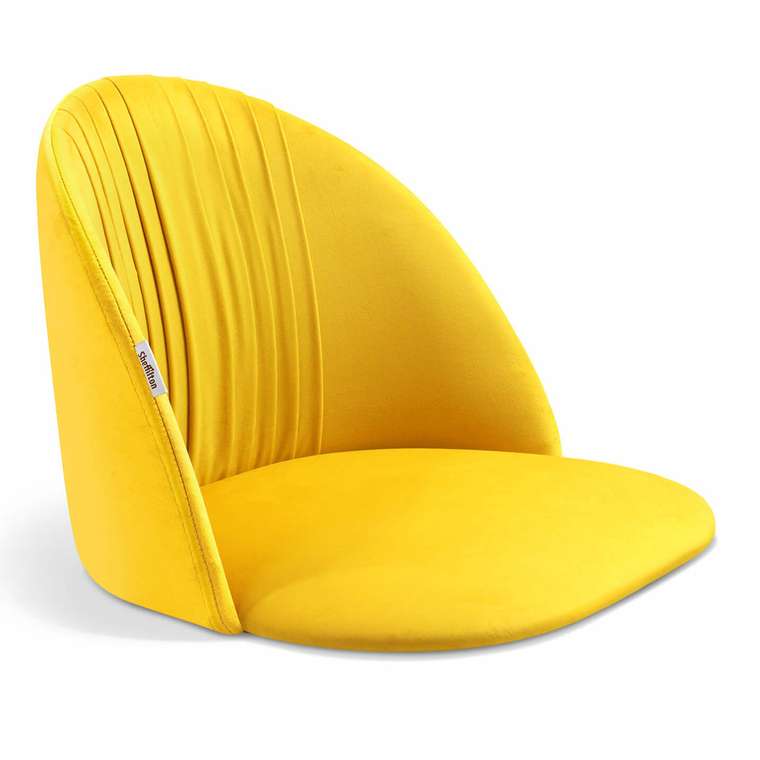 Обеденный стул желтого цвета на металлическом каркасе