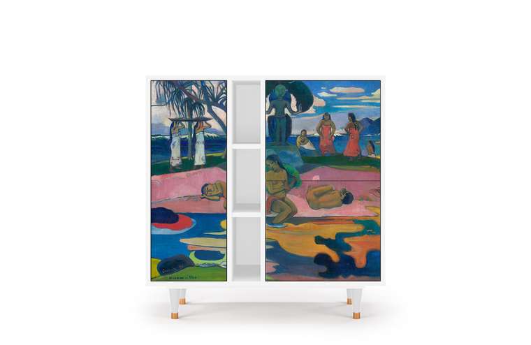 Комод BS5 Day of the God by Paul Gauguin с корпусом белого цвета