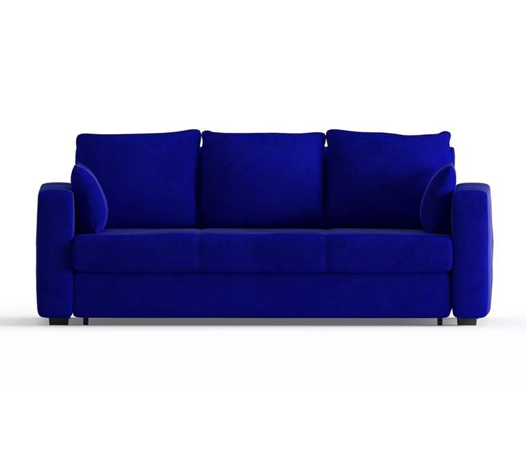 Диван-кровать Риквир в обивке из велюра синего цвета