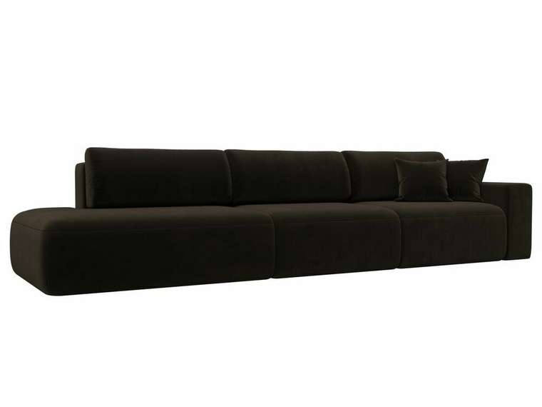 Диван-кровать Лига 036 Модерн Лонг темно-коричневого цвета с правым подлокотником