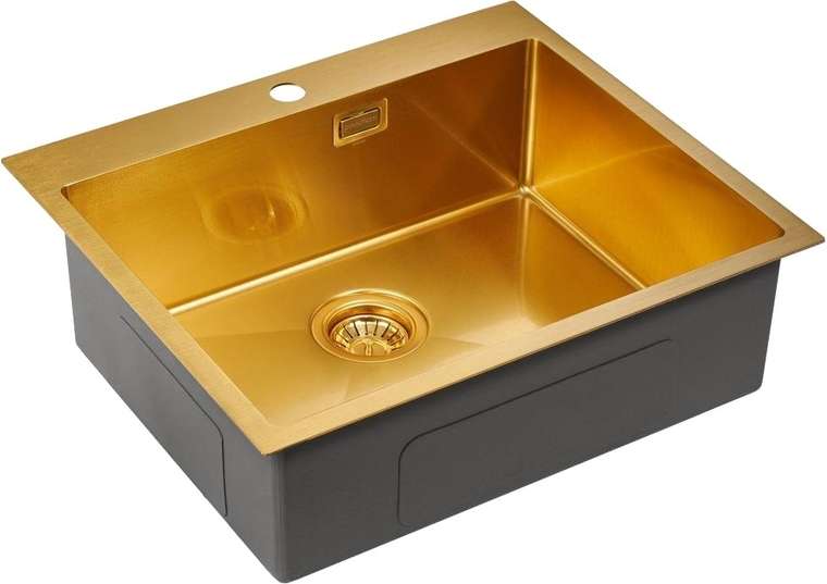 Кухонная мойка прямоугольная Paulmark Isar 59х51 см золотого цвета 