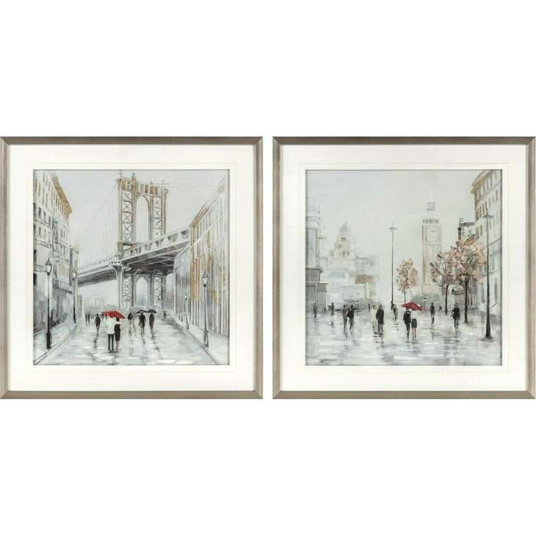 Картина Город (63 x 3 x 63 cm) (60 x 3 x 60 cm) (2 штук)