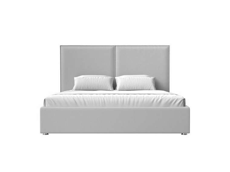Кровать Аура 160х200 с подъемным механизмом белого цвета (экокожа)