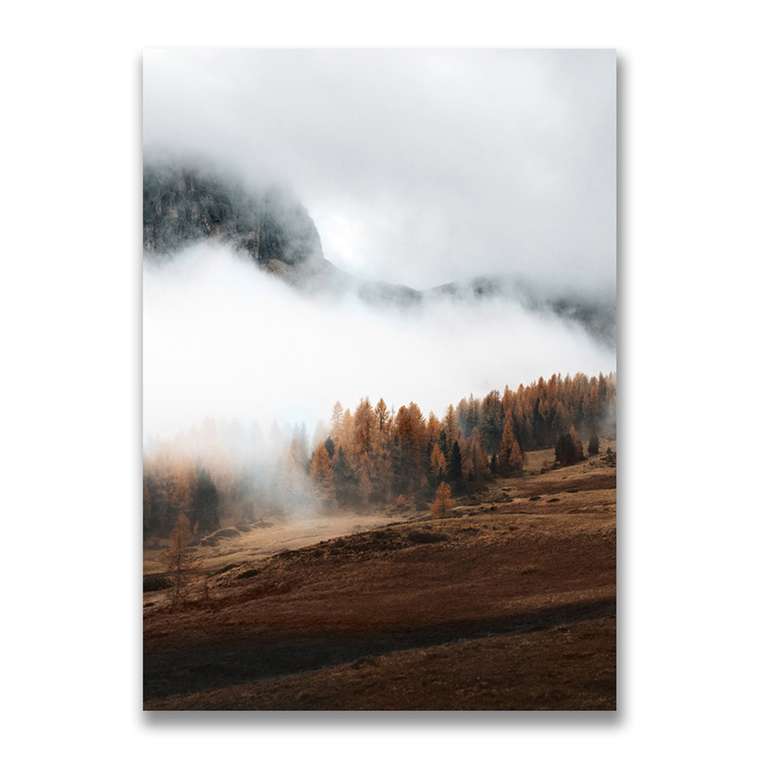 Картина на холсте Осенний лес в дымке 50х70 см