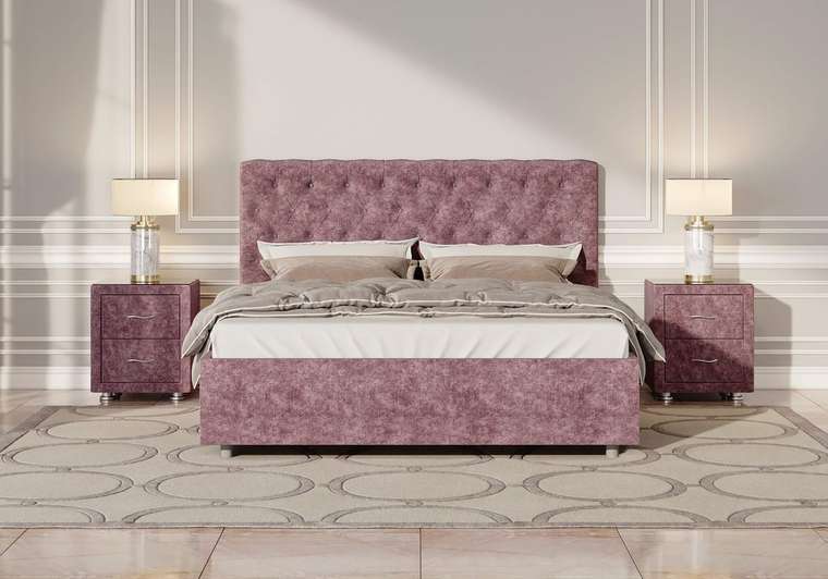 Кровать Florence 160х200 лилового цвета без основания и подъемного механизма