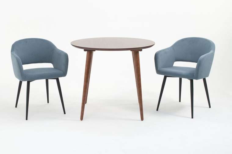 Обеденная группа Монте К 90 бежево-голубого цвета