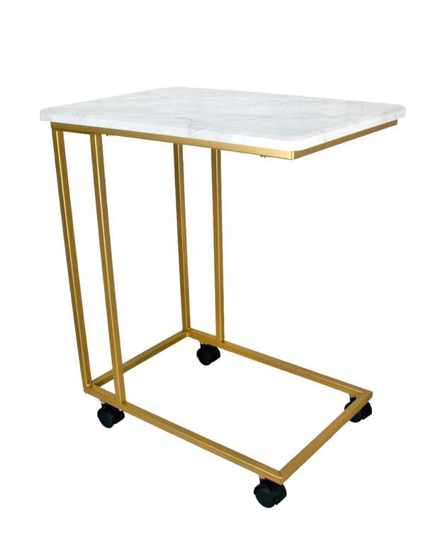 Приставной столик Сallisto M бело-золотого цвета