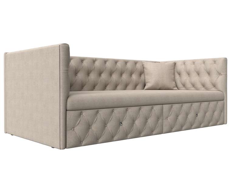 Прямой диван-кровать Найс серо-бежевого цвета