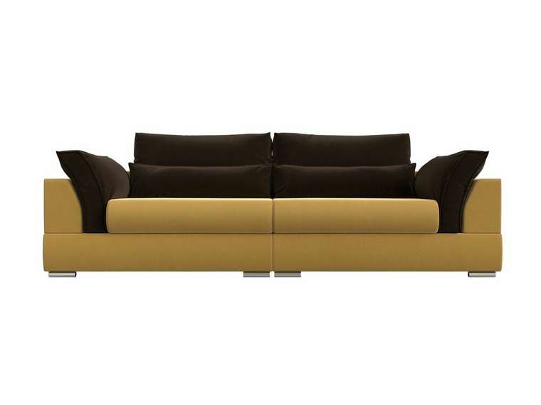 Прямой диван-кровать Пекин желто-коричневого цвета