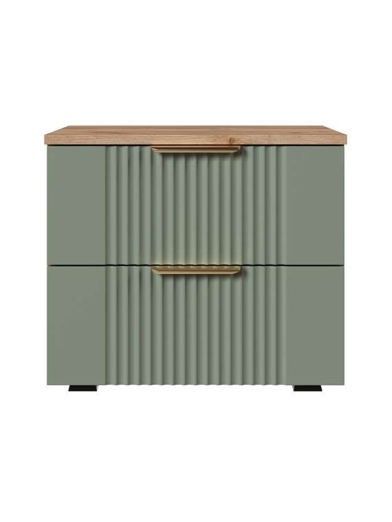 Прикроватная тумба Ингрия Luxe 2 бежево-зеленого цвета