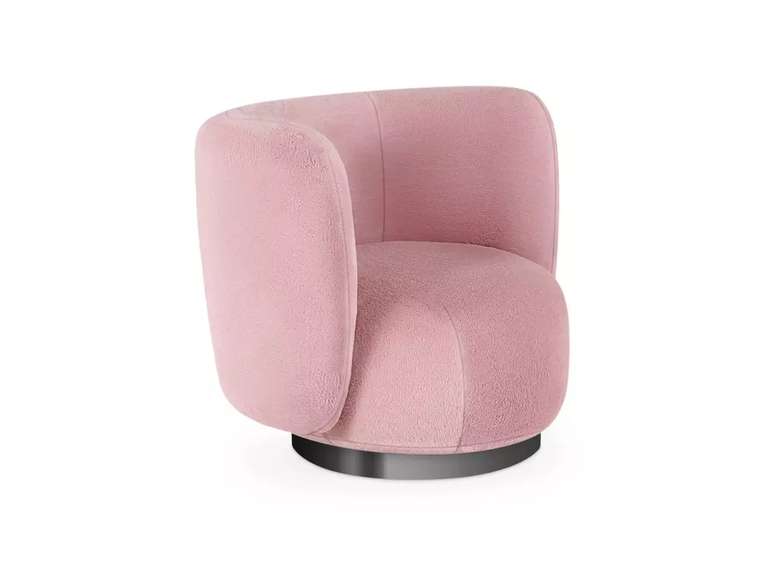 Кресло Lucca розового цвета с черным основанием