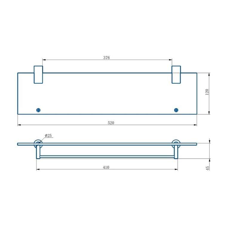 Полка стеклянная Haiba HB8407-7, черный