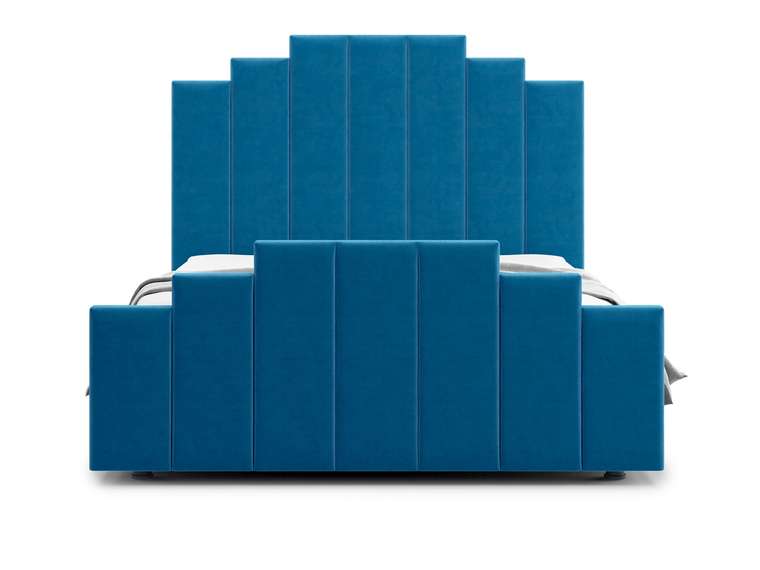 Кровать Velino 160х200 сине-голубого цвета с подъемным механизмом