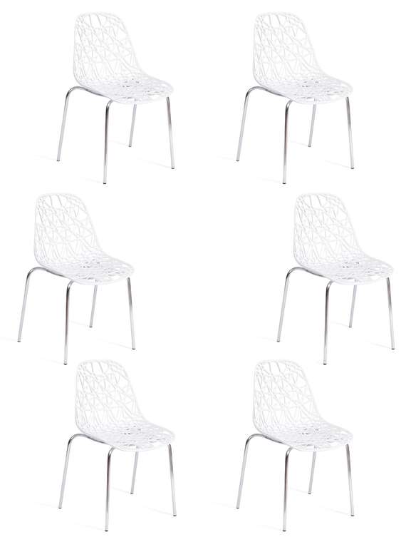 Набор из шести стульев Crispy белого цвета