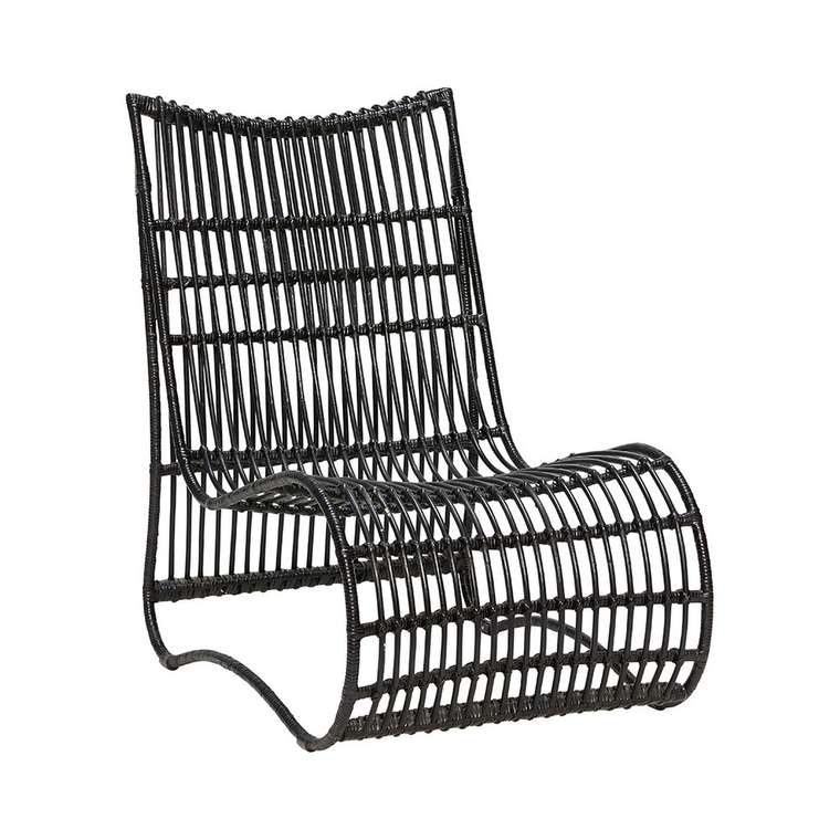 Кресло- качалка из ротанга черного цвета