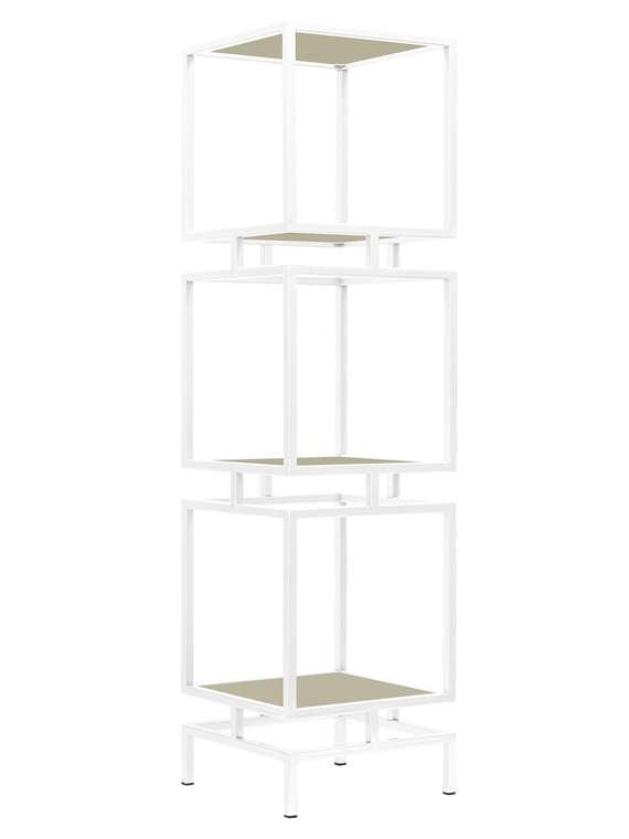 Стеллаж Cubic-3 бело-серого цвета