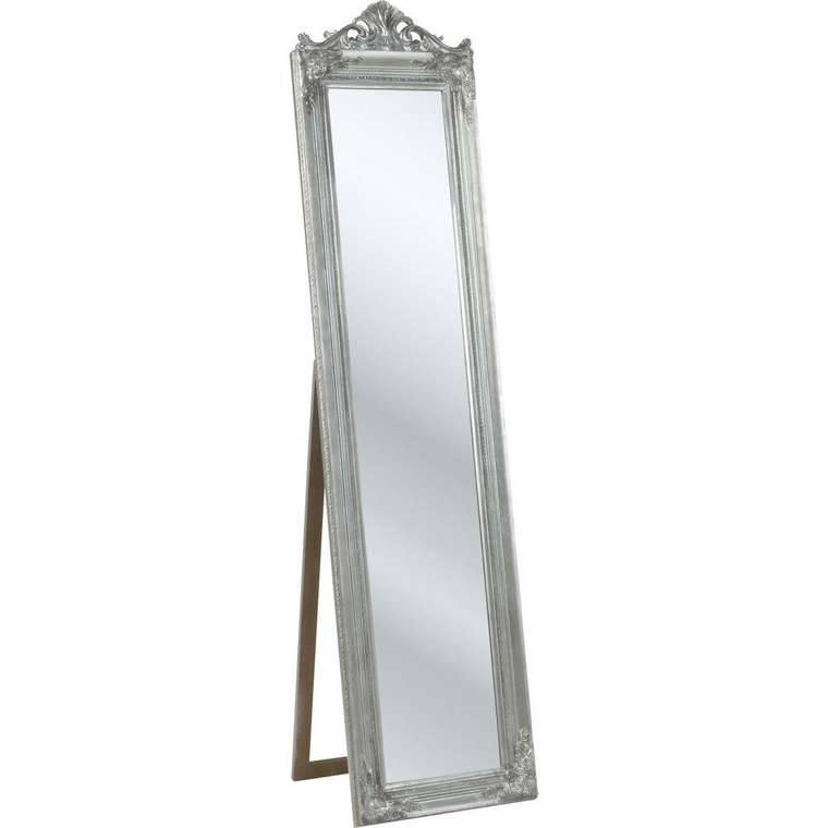 Зеркало напольное Baroque серебряного цвета