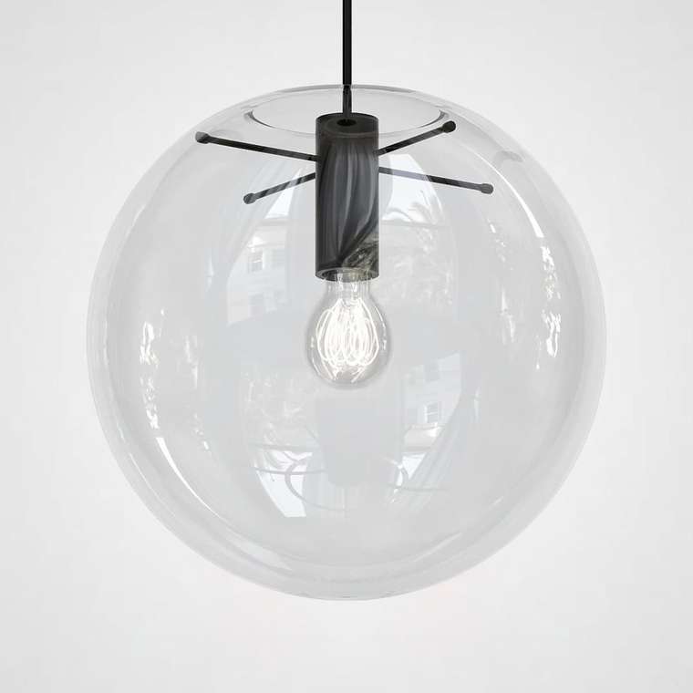 Подвесной светильник Selene Glass Ball Ceiling D25 черного цвета