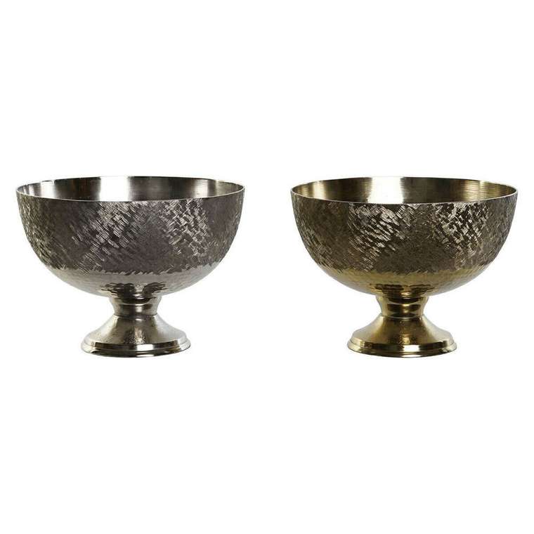 Блюдо DKD Home Decor Позолоченный Серебристый современный 25 x 25 x 18 cm (2 штук)