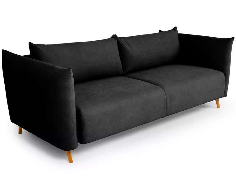 Диван-кровать Menfi темно-серого цвета с бежевыми ножками