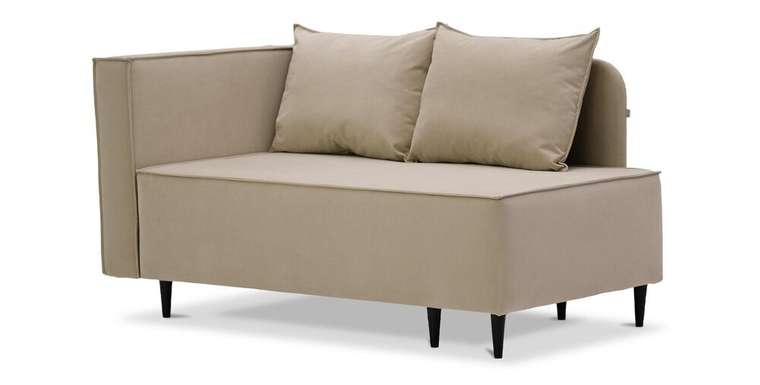 Угловая кушетка-диван Элфи бежевого цвета велюр