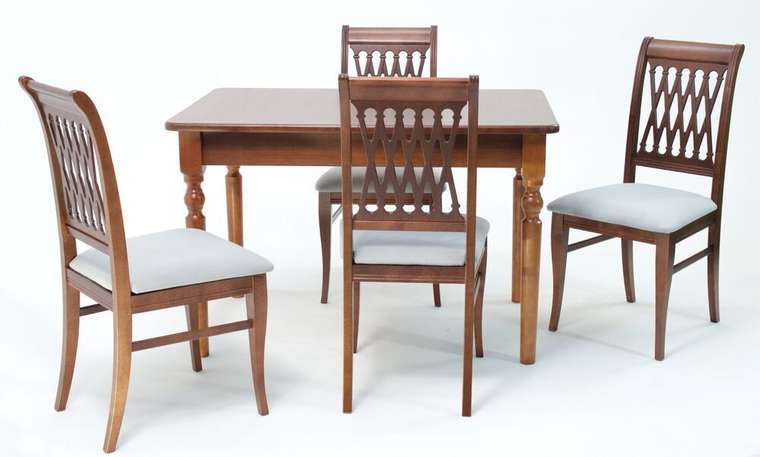 Обеденная группа Рич серо-коричневого цвета