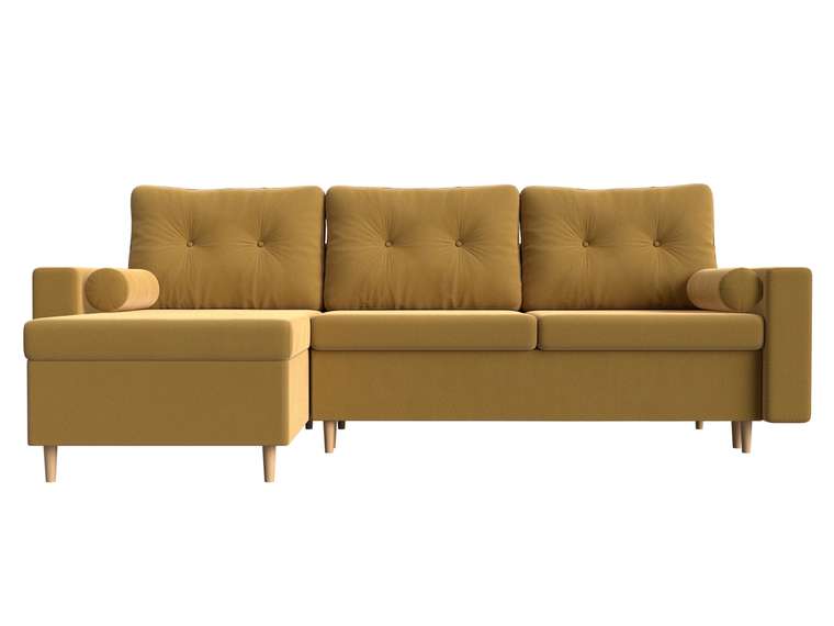 Угловой диван-ковать Белфаст желтого цвета левый угол
