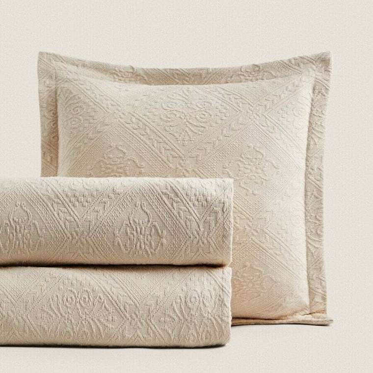 Хлопковое покрывало с геометрическим рисунком