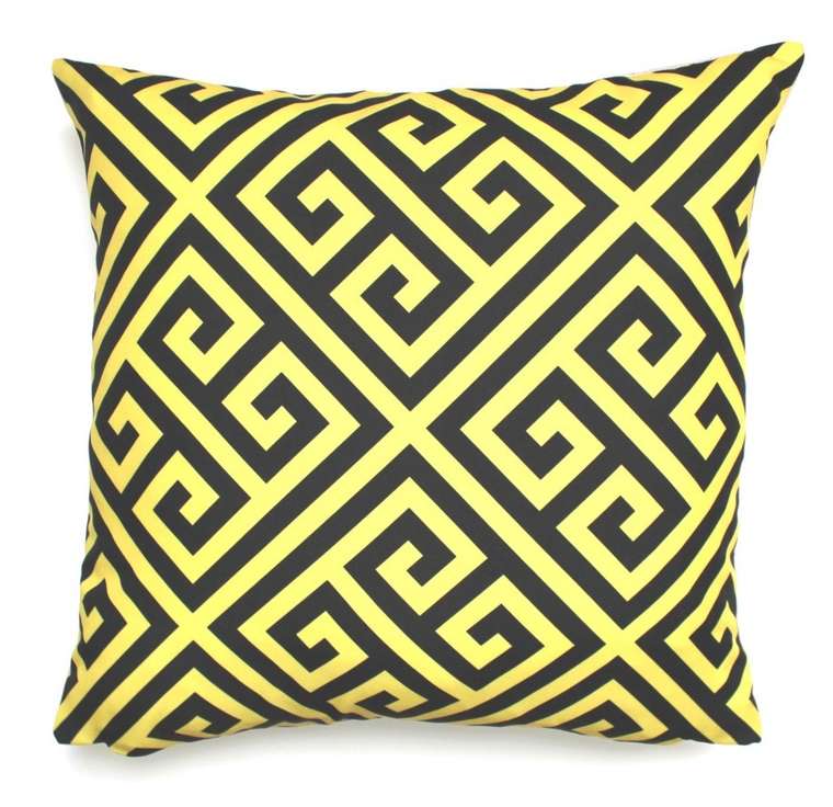Диванная подушка "Желтая геометрия"