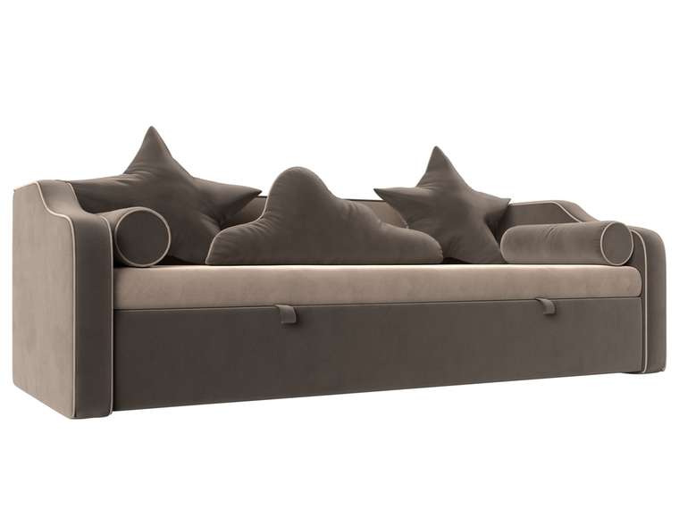 Прямой диван-кровать Рико бежевого цвета