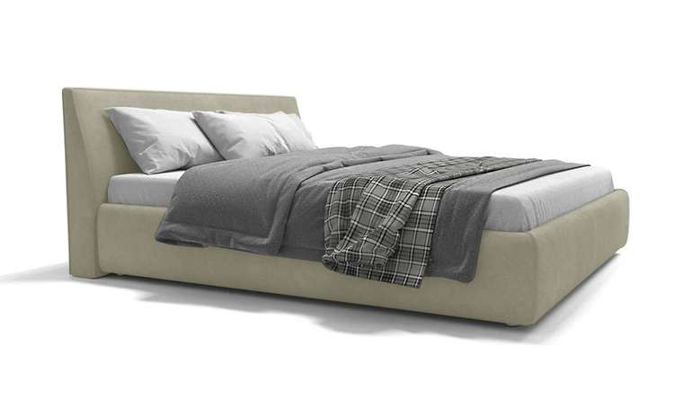 Кровать без подъемного механизма Алти 160х200 бежевого цвета