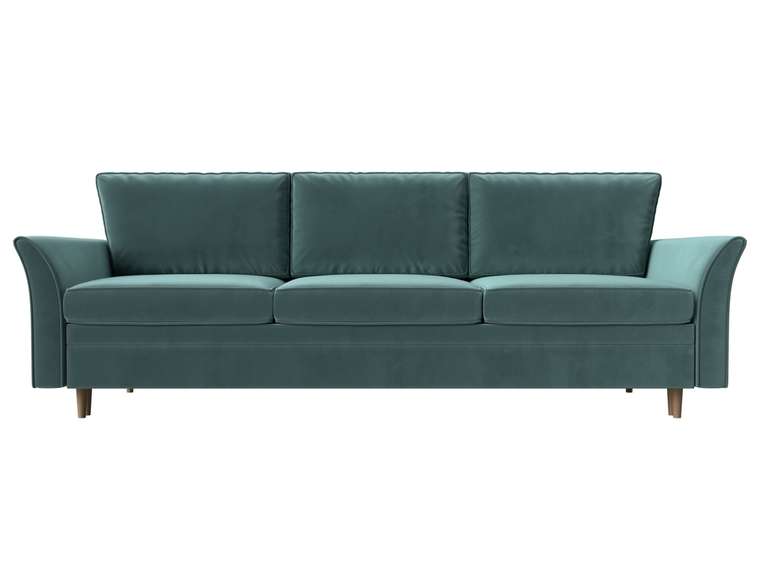 Прямой диван-кровать София темно-бирюзового цвета