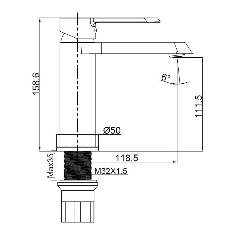 Смеситель для раковины Maretti Foro FR32RF328, хром