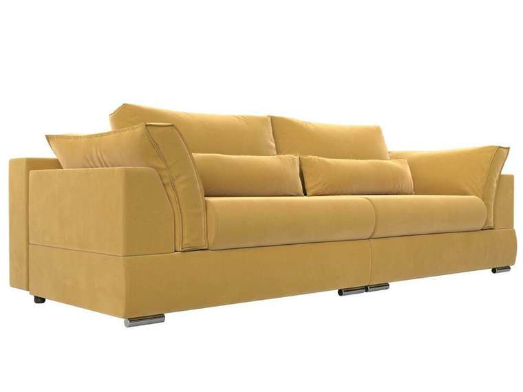 Прямой диван-кровать Пекин желтого цвета