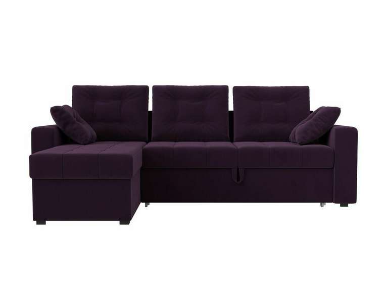 Угловой диван-кровать Камелот фиолетового цвета левый угол