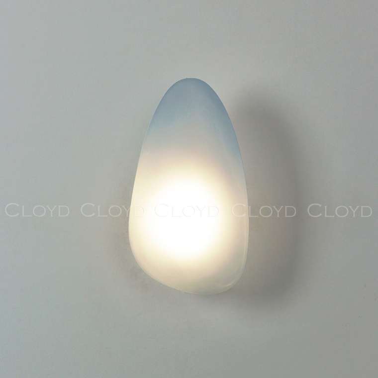 Бра Cloyd GEROLL W1 / шир. 18 см - латунь - синее стекло