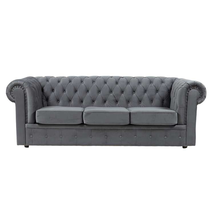 Диван Chesterfield серого цвета