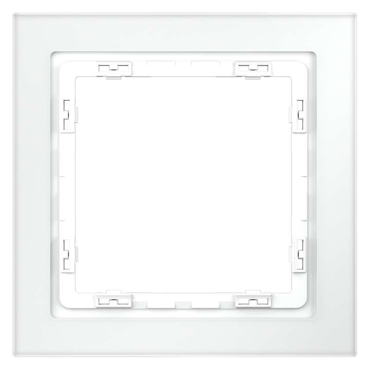 Рамка стеклянная VOLTUM S70 на 1 пост, (белый,матовый,стекло)