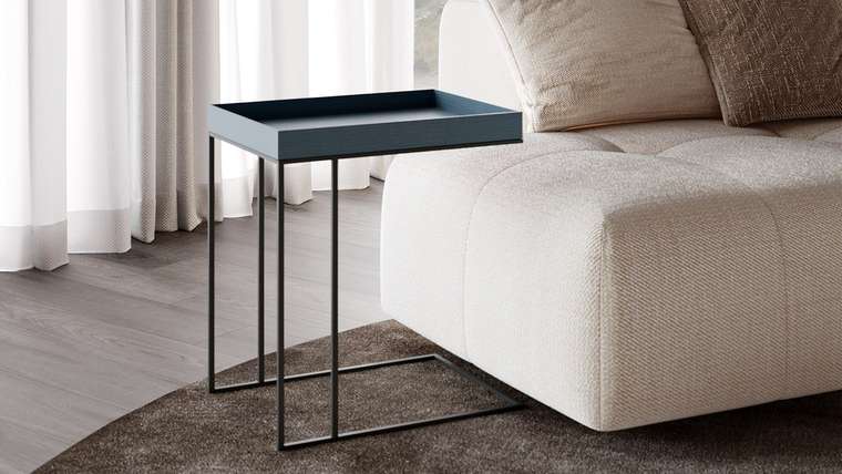 Стол приставной Кейс с синей съемной столешницей