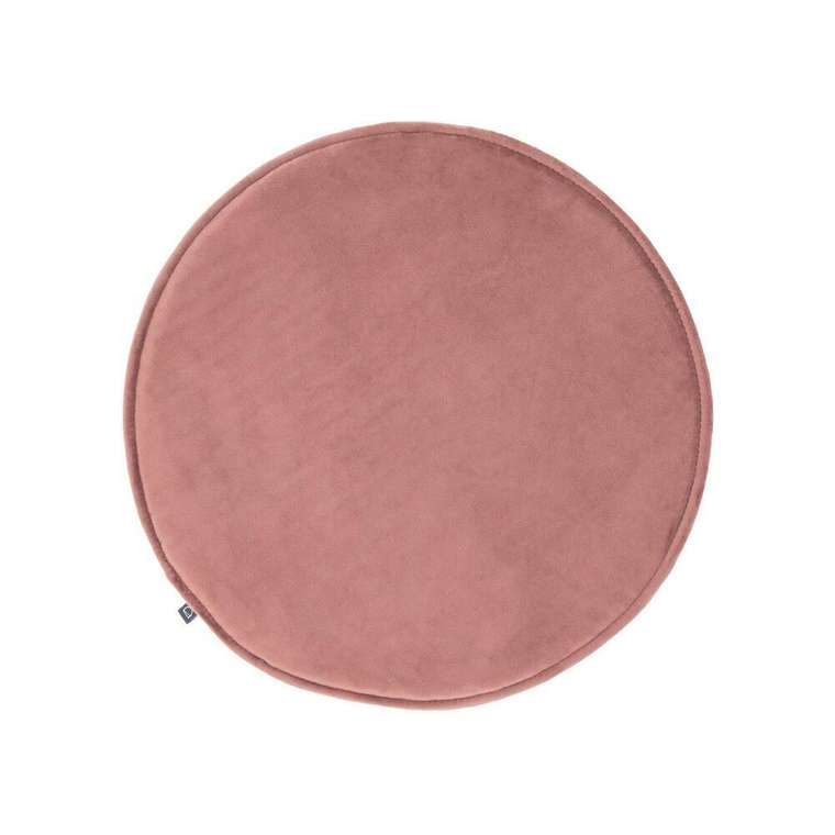 Круглая бархатная подушка на стул Rimca розового цвета