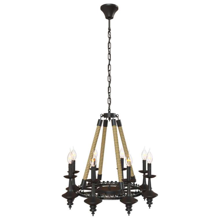 Подвесная люстра Castle Loft1862-8 (металл, цвет черный)