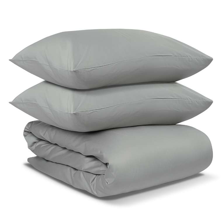 Комплект постельного белья Essential из сатина светло-серого цвета 150х200