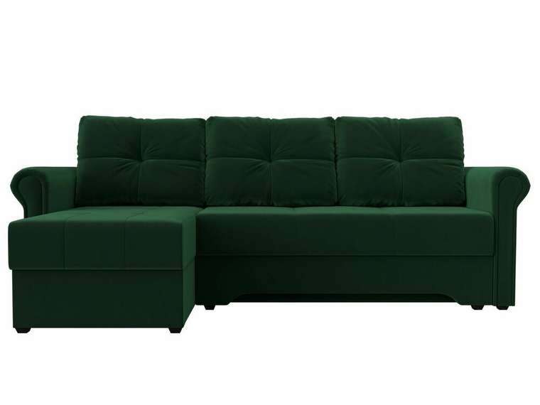 Угловой диван-кровать Леон зеленого цвета левый угол