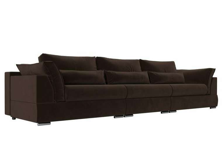 Прямой диван-кровать Пекин Long коричневого цвета