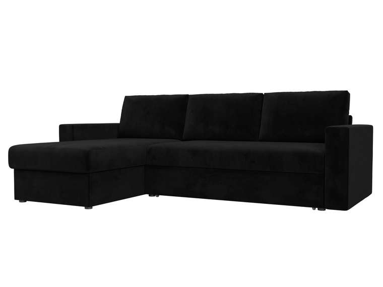 Угловой диван-кровать Траумберг L черного цвета левый угол 
