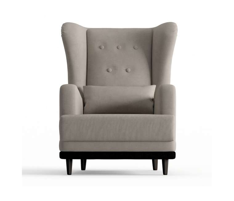 Кресло Лорд в обивке из велюра светло-серого цвета