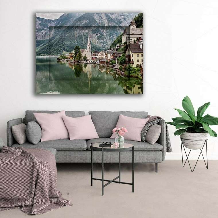 Картина с арт рамой Гальштат Австрия 60х80 см