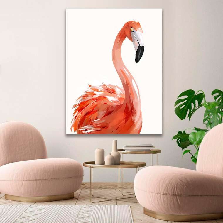 Картина на холсте Фламинго №4 50х70 см