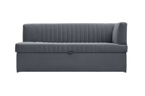 Угловой кухонный диван Фабрицио серого цвета правый раскладной