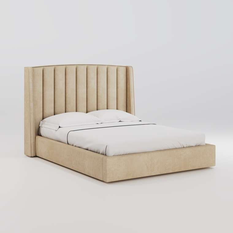 Кровать Lambro 140х200 бежевого цвета с подъемным механизмом
